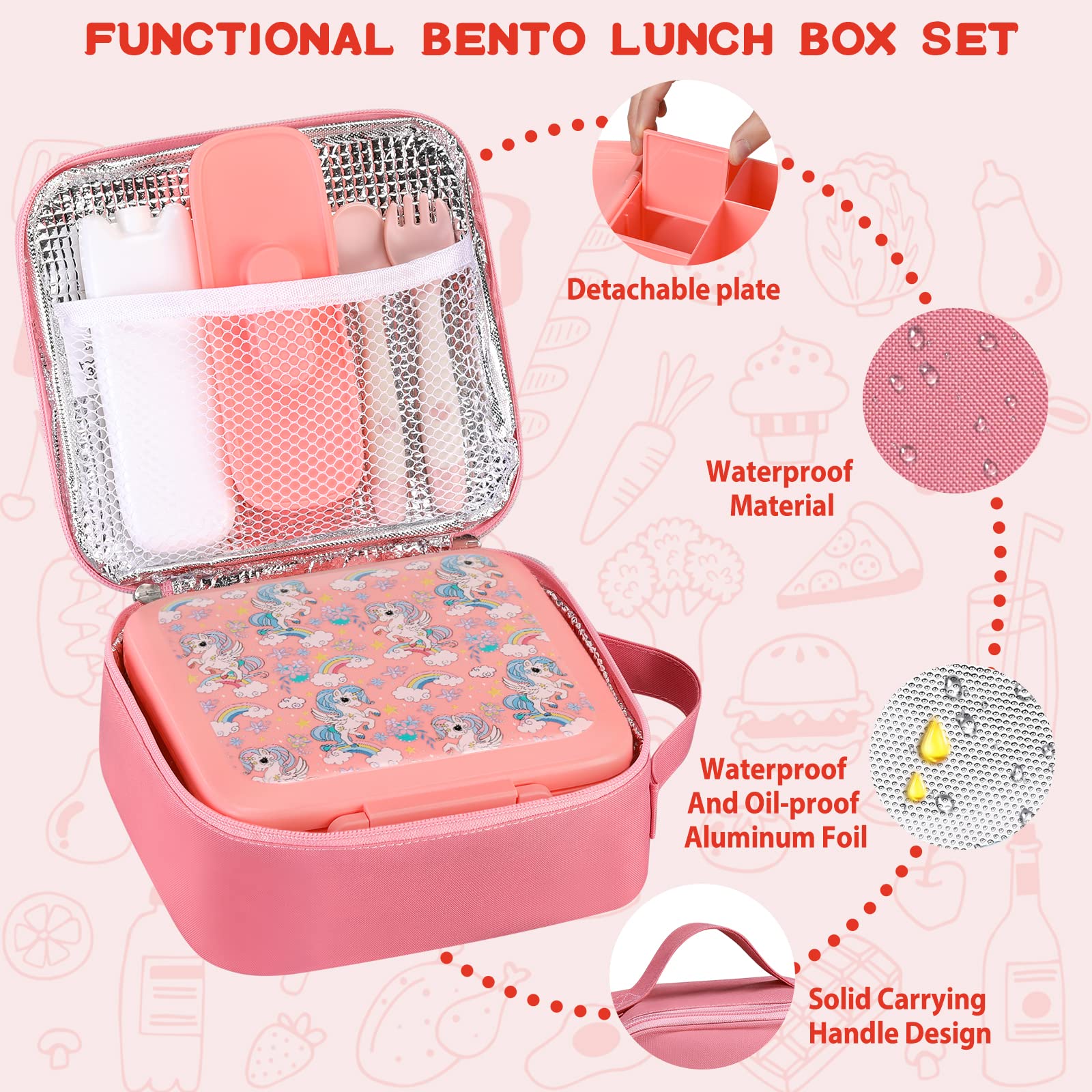 Bento Lunch Box for Kids With  - Meal Prep Kits 评论和价格
