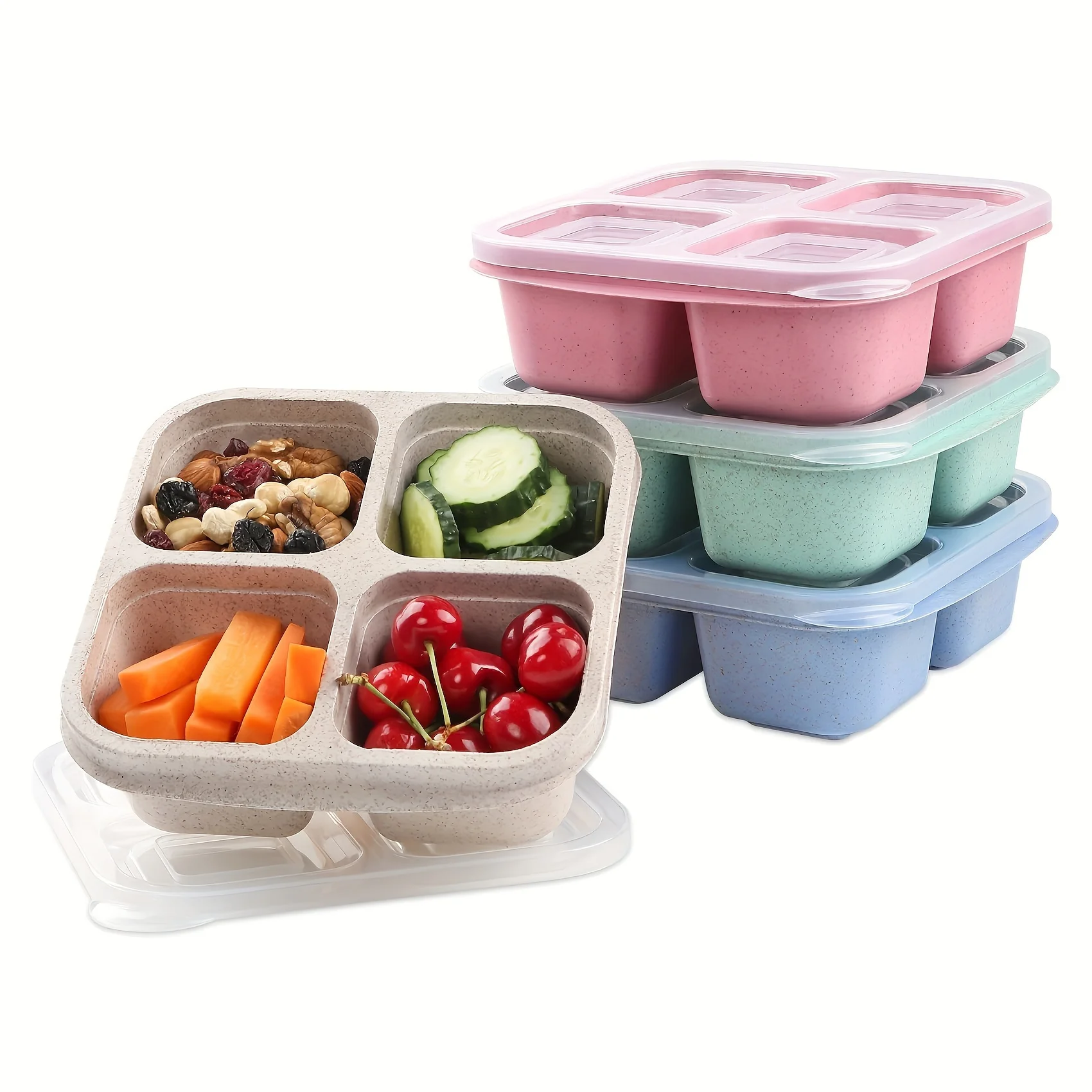 Snack Box with Four Transparen - Meal Prep Kits 评论和价格