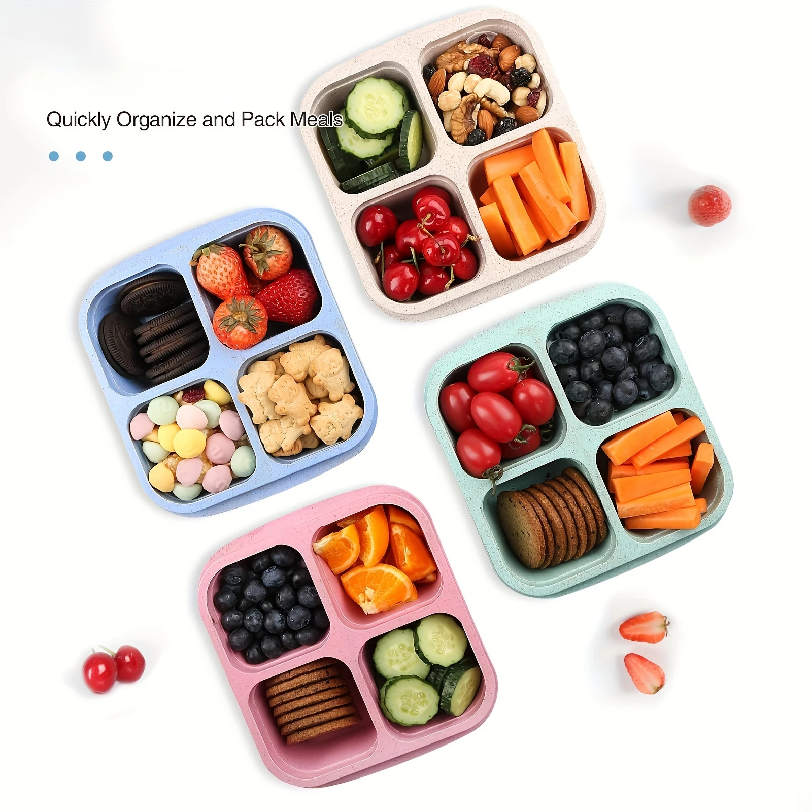 Snack Box with Four Transparen - Meal Prep Kits 评论和价格