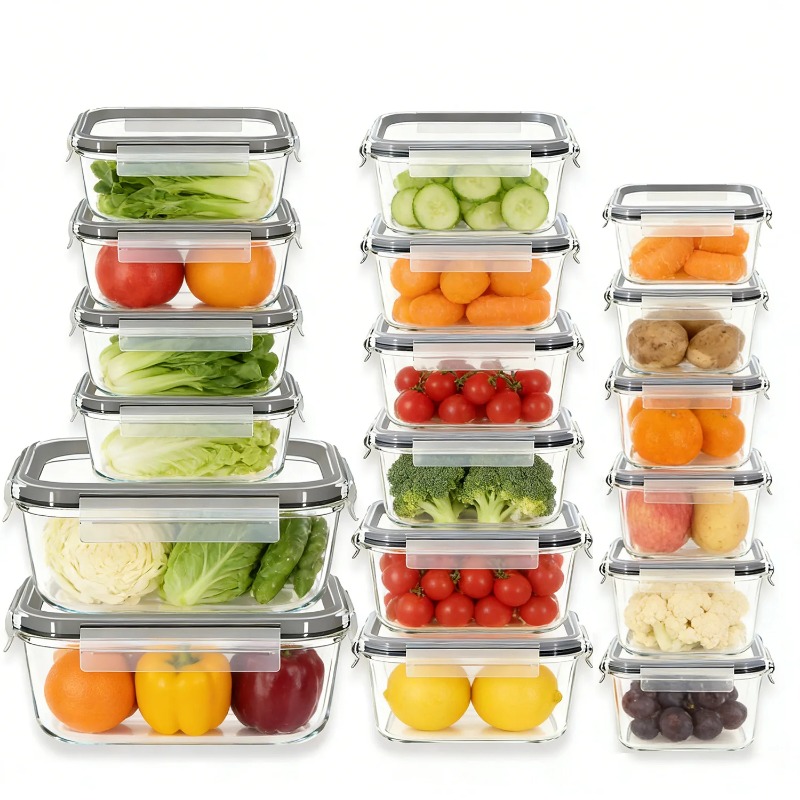 18 Pack Glass Food Storage Con - Meal Prep Kits 评论和价格