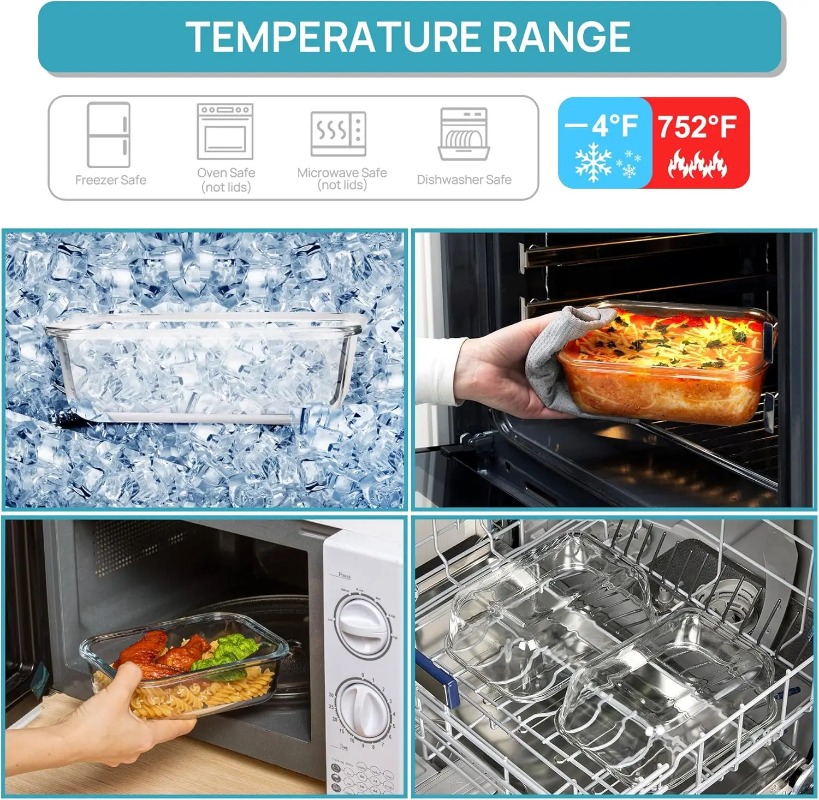 18 Pack Glass Food Storage Con - Meal Prep Kits 评论和价格